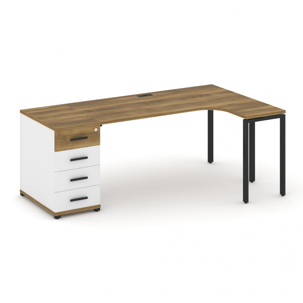 Concept Стол эргономичный CN.SA-402(R) B Сандал Янтарный/Белый Бриллиант/Металл Черный 2000*1180*750 Concept Стол эргономичный CN.SA-402(R) B Сандал Янтарный/Белый Бриллиант/Металл Черный 2000*1180*750