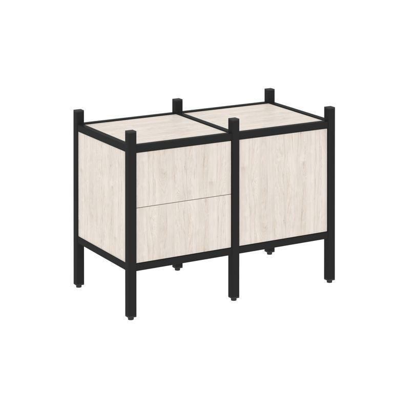 Loft Прямой стеллаж VR.L-01 Денвер Светлый/Металл Черный 862*446*636 Loft Прямой стеллаж VR.L-01 Денвер Светлый/Металл Черный 862*446*636