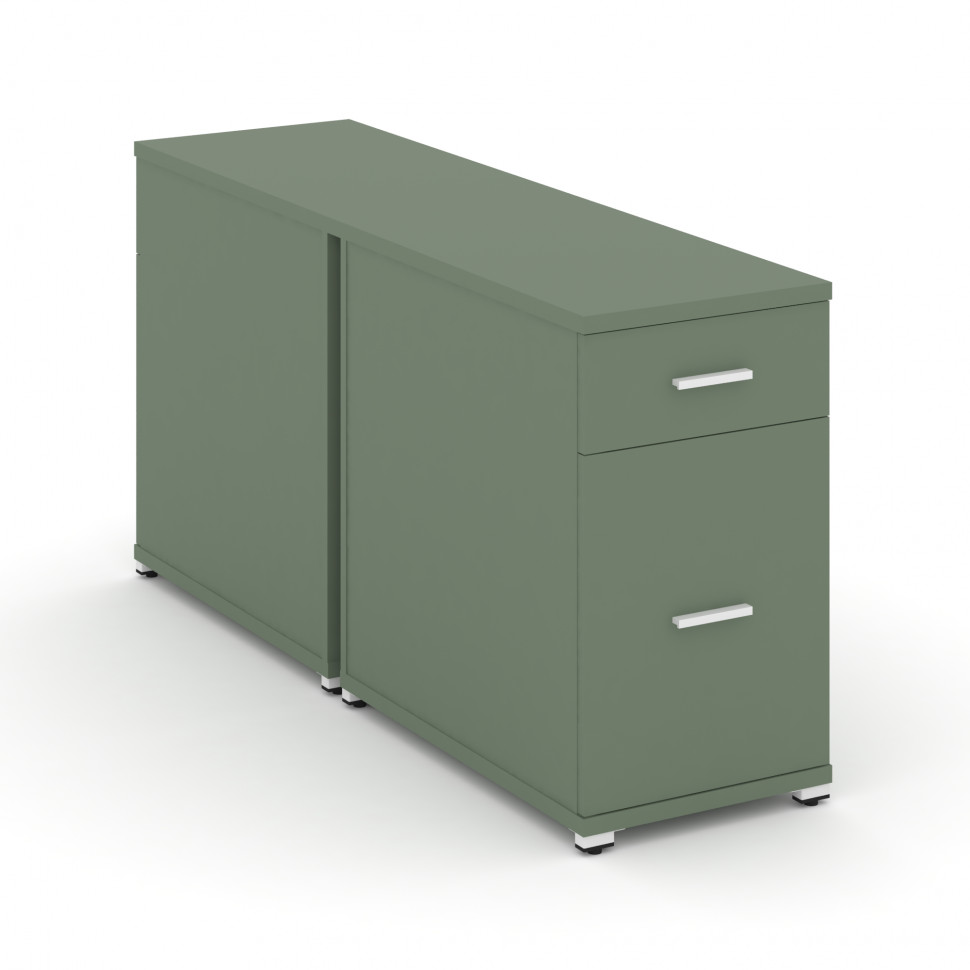 Concept Тумба двухсторонняя опорная/приставная 1 ящ.+1 распаш. фасад CN.DTGO-005 W Кобо/Металл Белый Concept Тумба двухсторонняя опорная/приставная 1 ящ.+1 распаш. фасад CN.DTGO-005 W Кобо/Металл Белый