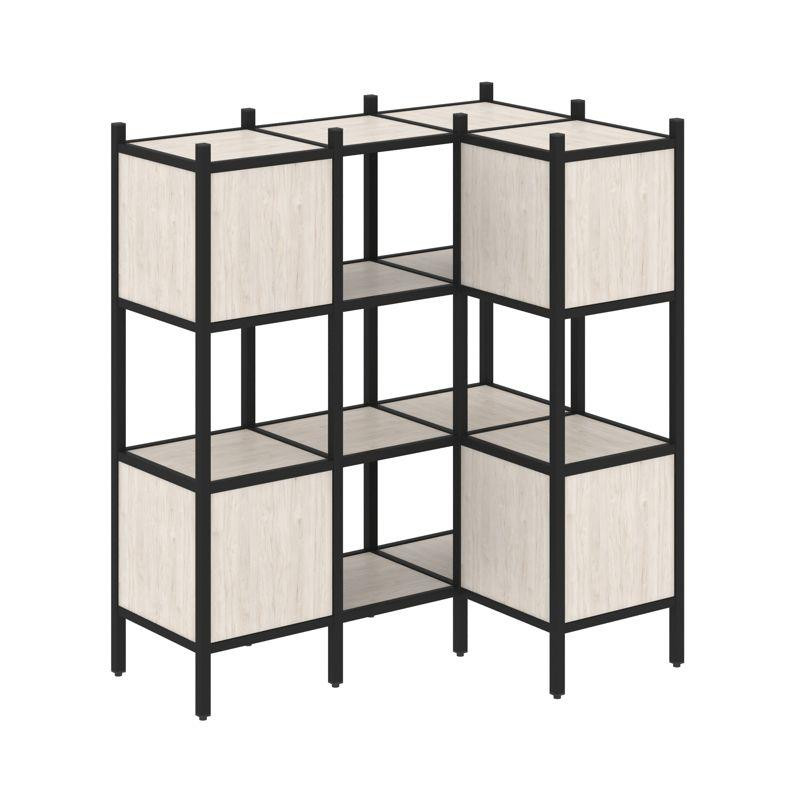 Loft Угловой внутренний стеллаж VR.L-29 Денвер Светлый/Металл Черный 1278*862*1458 Loft Угловой внутренний стеллаж VR.L-29 Денвер Светлый/Металл Черный 1278*862*1458