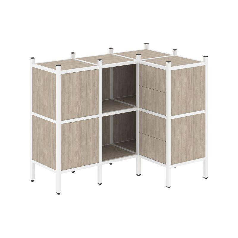 Loft Угловой внутренний стеллаж VR.L-28 Дуб Аттик/Металл Белый 1278*862*1047 Loft Угловой внутренний стеллаж VR.L-28 Дуб Аттик/Металл Белый 1278*862*1047