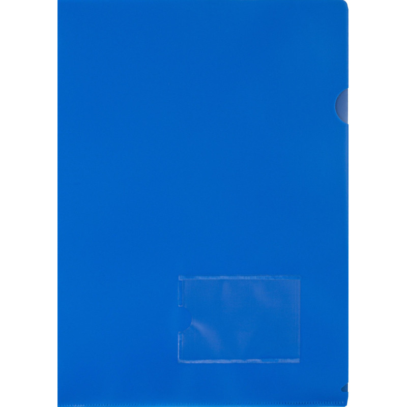 Папка уголок Attache А4 180 мкм, карман для визитки, синий 1/20шт