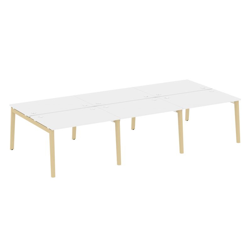 Onix Wood Рабочая станция OW.D.RS-6.2.8 Белый Бриллиант/Дуб Светлый/Металл Белый 3540*1635*750