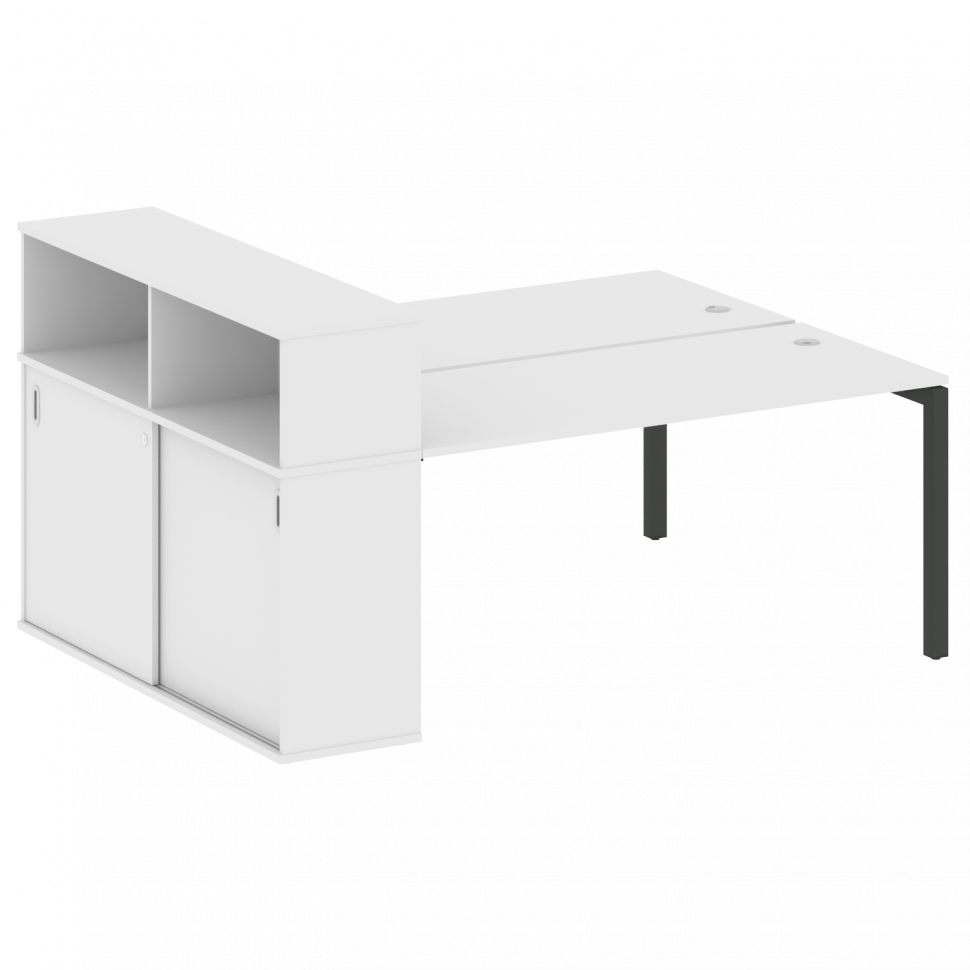 Metal System Quattro Рабочая станция с шкафом-купе на П-образном м/к 50БП.РС-СШК-2.4 Т Белый/Металл Metal System Quattro Рабочая станция с шкафом-купе на П-образном м/к 50БП.РС-СШК-2.4 Т Белый/Металл