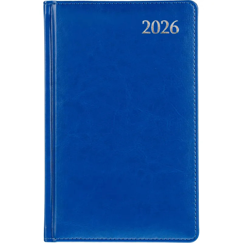 Ежедневник датированный 2026 Attache А5 168л 138x213мм под кожу,темно-синий