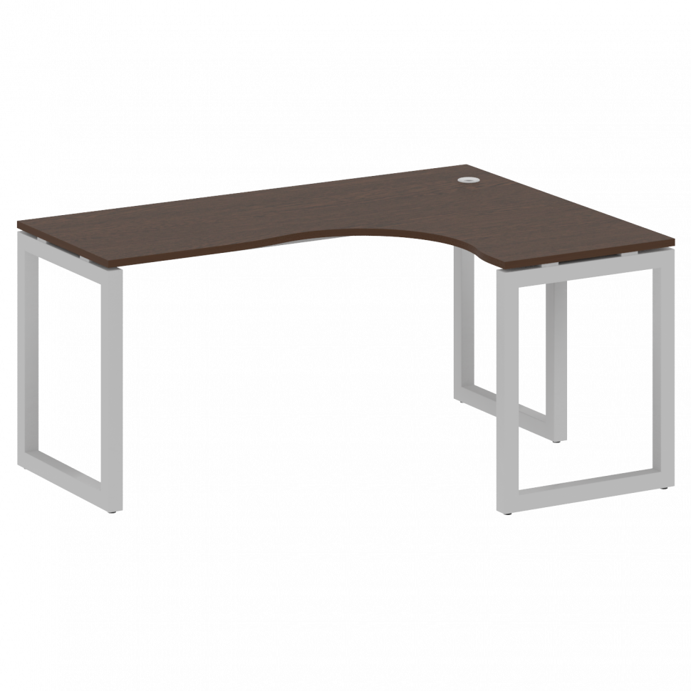 Metal System Quattro Стол криволинейный правый на О-образном м/к 50БО.СА-4 (R) Венге Цаво/Металл Сер