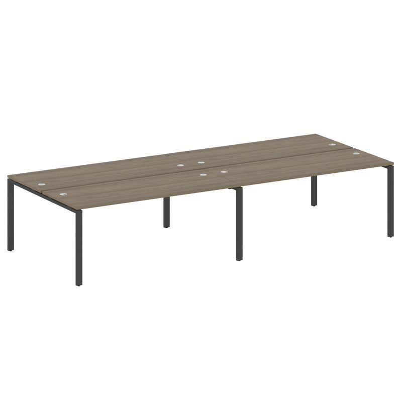 Metal System Рабочая станция на 4 места на П-образном м/к БП.СМ-4.5 Вяз Благородный/Металл Антрацит