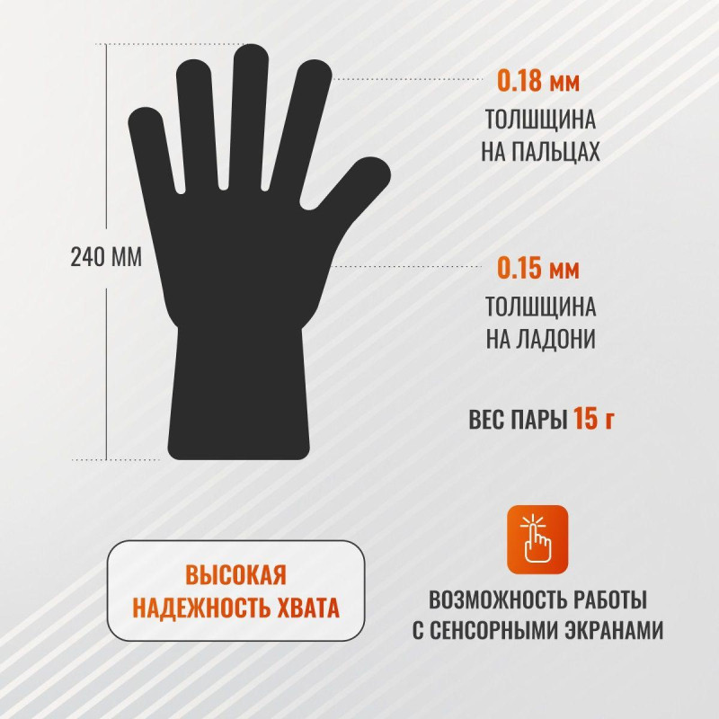 Перчатки одноразовые нитрил GOGRIP BLACK цв.черный (25пар/уп) р.XL,ПС