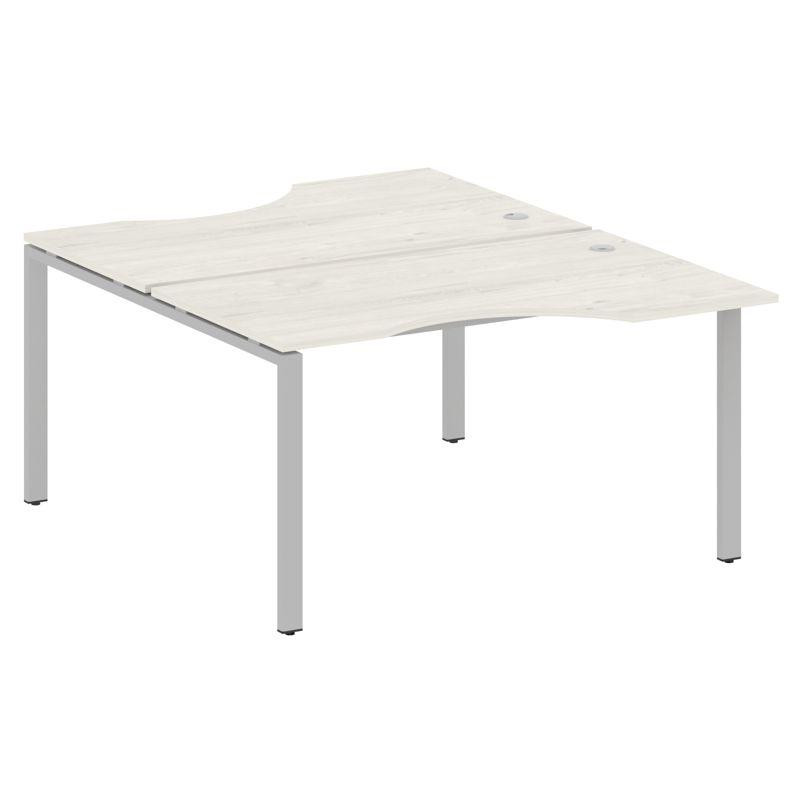 Metal System Рабочая станция криволинейная на П-образном м/к БП.РАС-СА-2.2 Дуб Наварра/Металл Серый