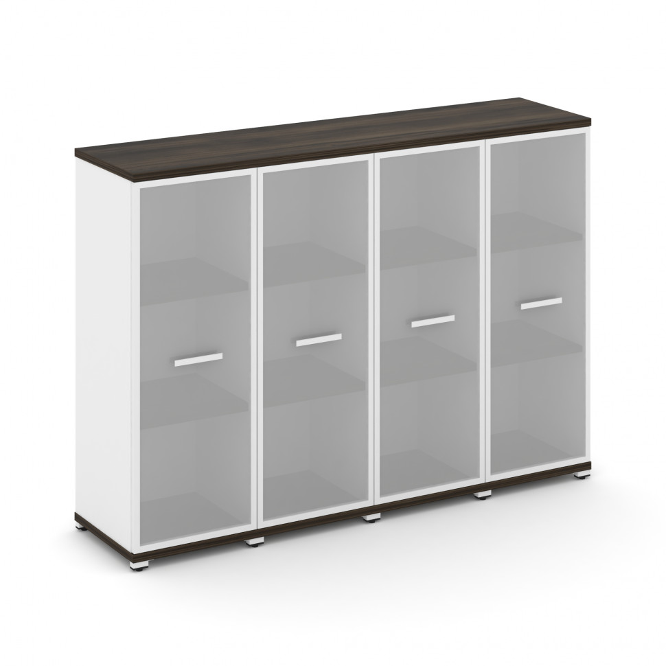 Concept Шкаф 4 узкие секции, 3 ниши CN.STU-346 RMW W Дуб Мали/Белый Бриллиант/Металл Белый/Сатин 166