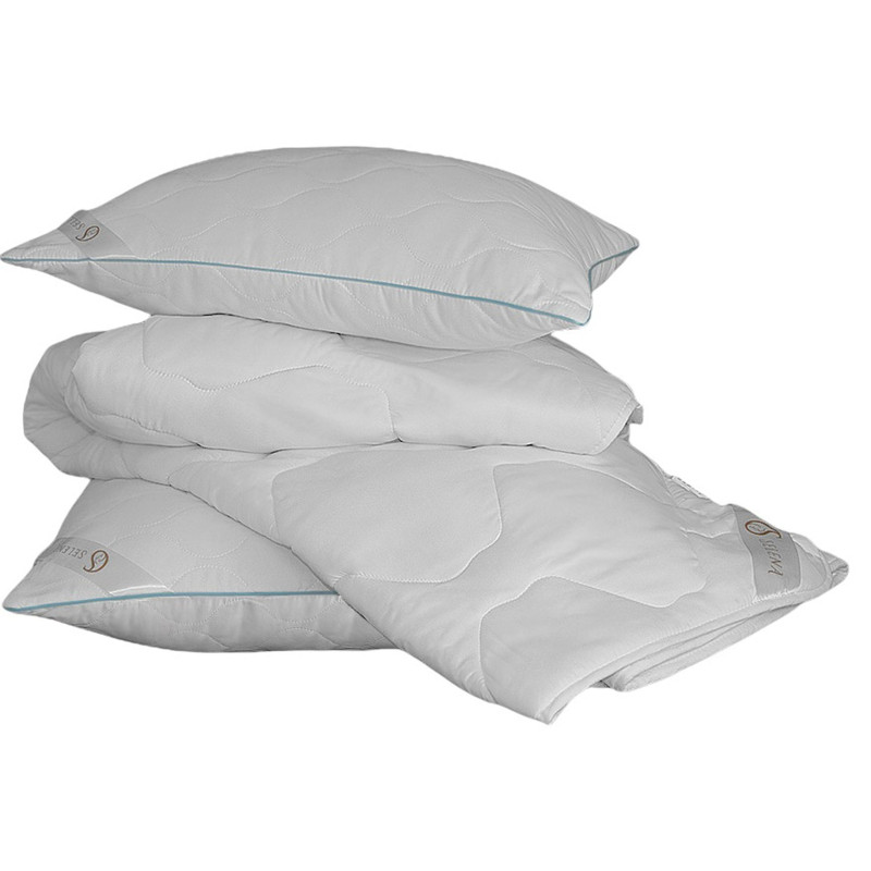 Подушка 70х70 стеганная (микрофибра/лебяжий пух), белый