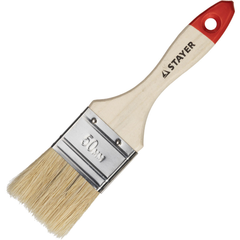 Кисть плоская 2"/50 мм, натур.щетина STAYER 0101-050