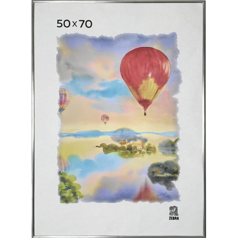 Рамка алюминиевая, 50х70, серебро, PS стекло