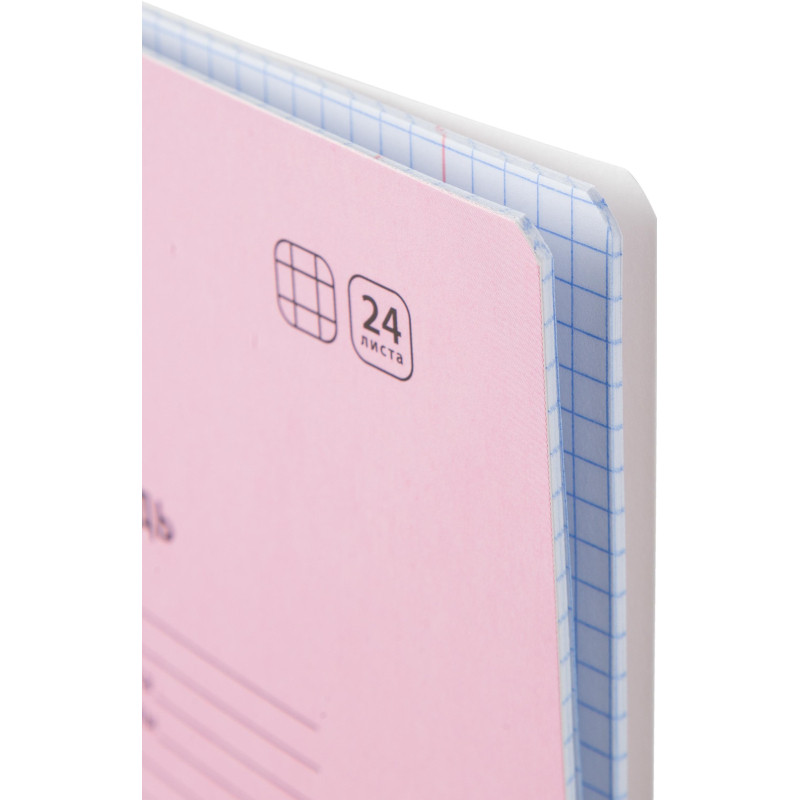 Тетрадь школьная Комус Класс А5 24 л клетка, Розовый 10 шт./уп