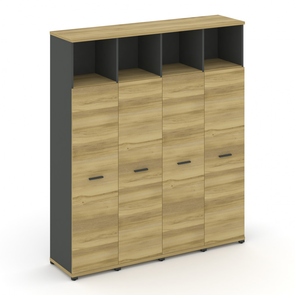 Concept Шкаф 4 узкие секции, 5 ниш CN.STU-546 A Дуб Винченцо/Антрацит/Металл Антрацит 1668*420*1922