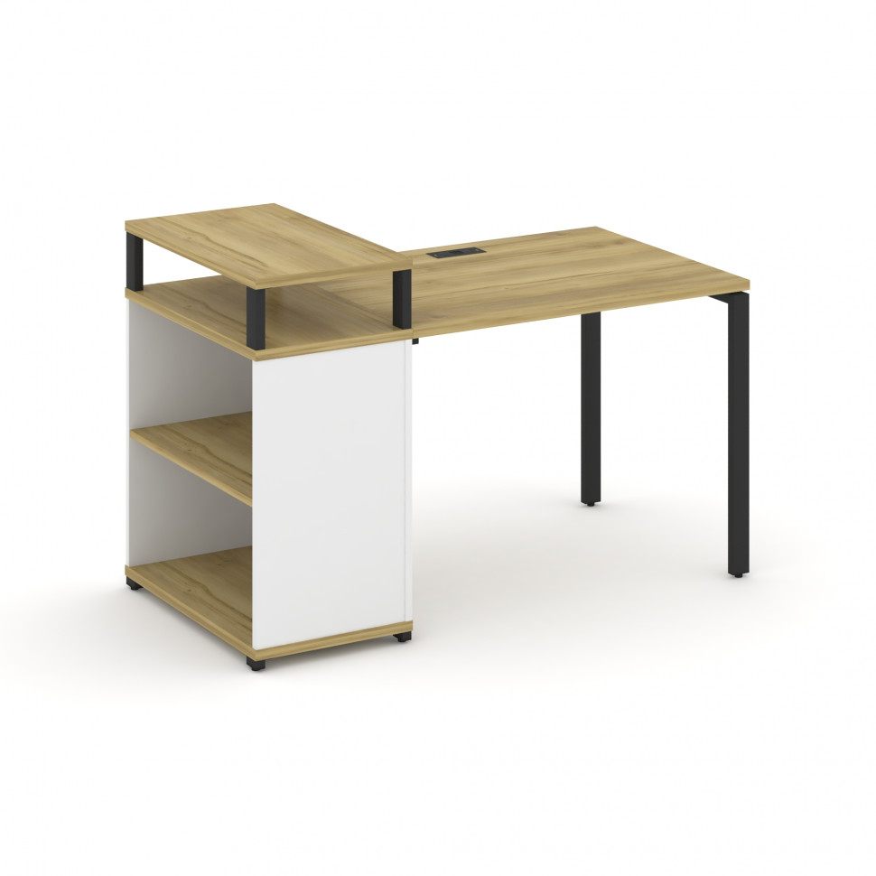 Concept Стол рабочий с опорным стеллажом с верх. горизонтом CN.SP-205 Дуб Винченцо/Белый Бриллиант/ Concept Стол рабочий с опорным стеллажом с верх. горизонтом CN.SP-205 Дуб Винченцо/Белый Бриллиант/