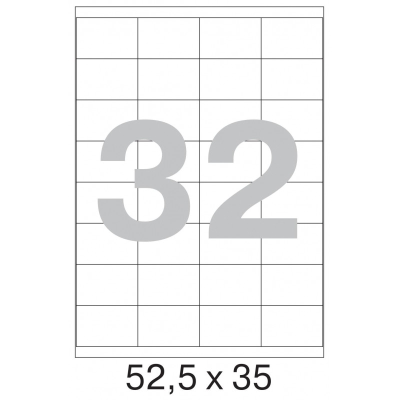 Этикетки самоклеящиеся 52,5х35 мм / 32 шт. на листе А4 (100л