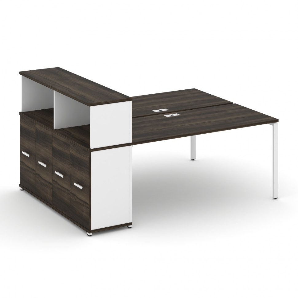 Concept Рабочая станция с опорным распаш. шкафом с надставкой низ. CN.DRS-228 W Дуб Мали/Белый Брилл