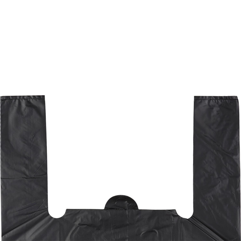 Пакет-майка УСИЛЕННЫЙ,ПНД, 40+18x70см,черный, 45 мкм, 50 шт/уп