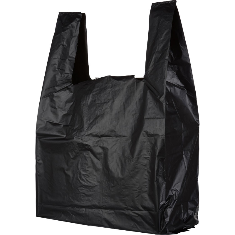 Пакет-майка УСИЛЕННЫЙ,ПНД, 40+18x70см,черный, 45 мкм, 50 шт/уп