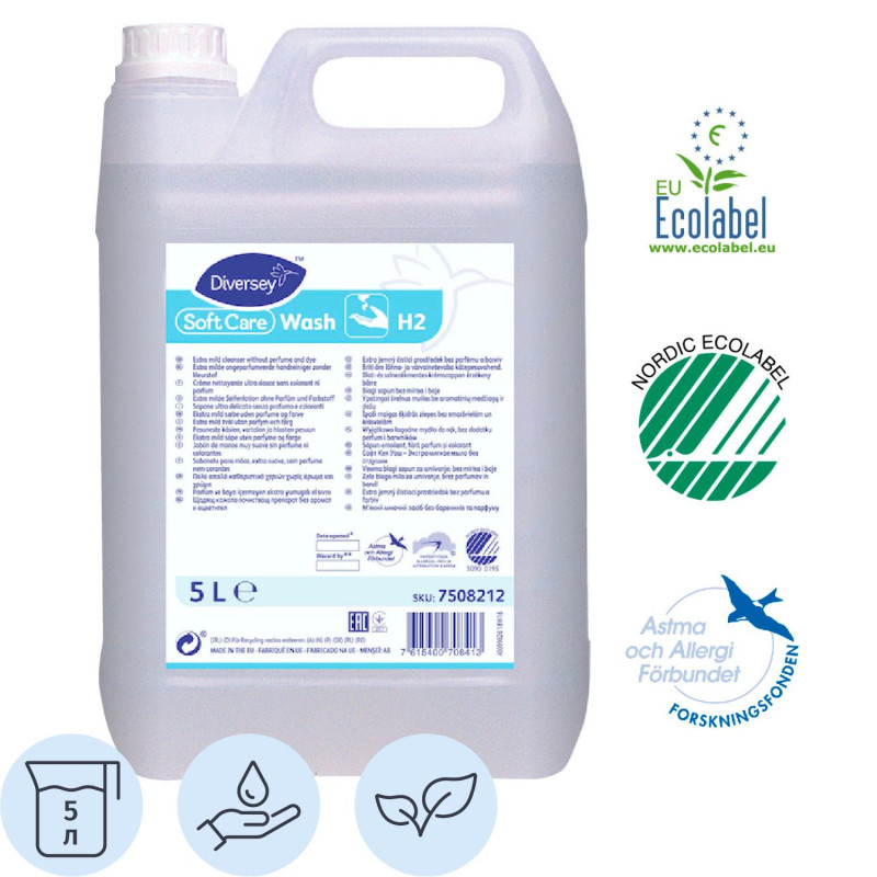 Мыло жидкое ПРОФ Diversey Soft Care Wash без отдушки, 5л
