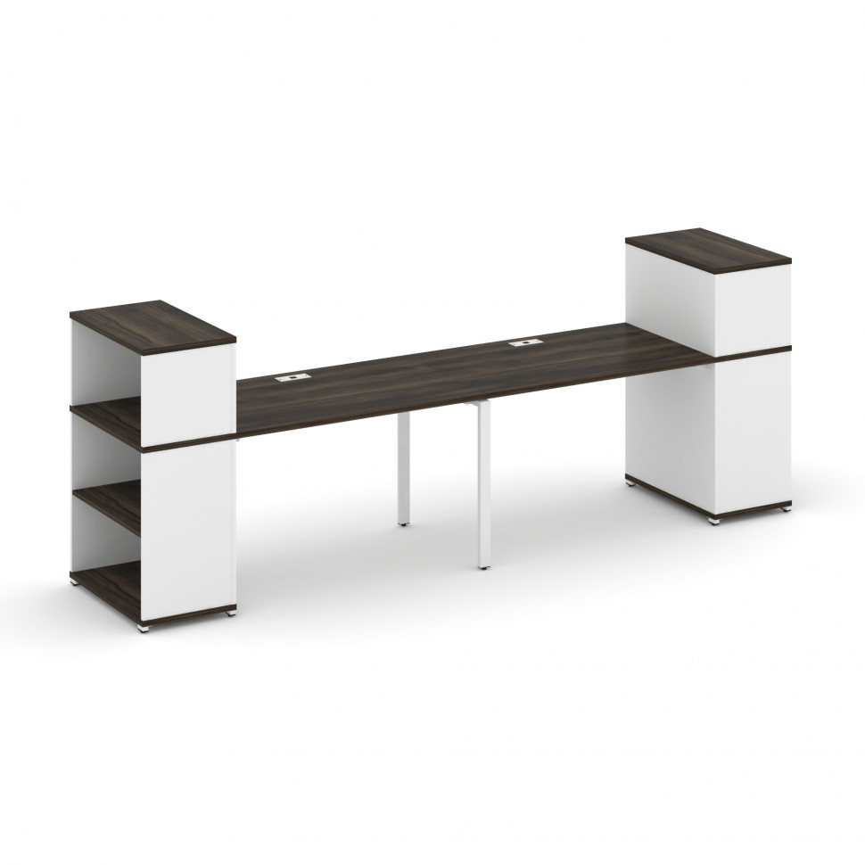 Concept Рабочая станция с опорными стеллажами с надставкой низ. CN.ORS-210 Дуб Мали/Белый Бриллиант/ Concept Рабочая станция с опорными стеллажами с надставкой низ. CN.ORS-210 Дуб Мали/Белый Бриллиант/
