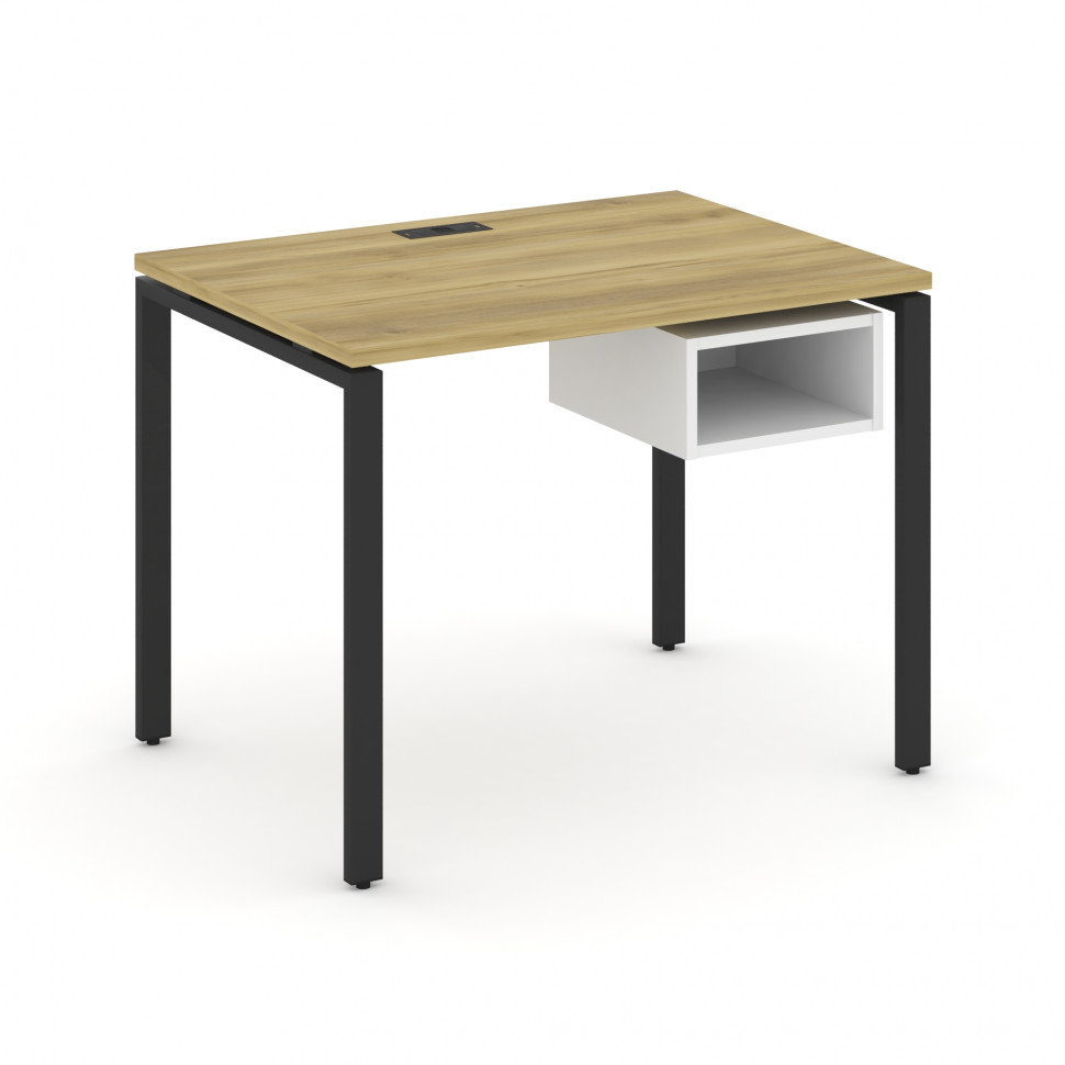 Concept Стол рабочий с подвесной тумбой с 1 открытой нишей CN.SP-101 Дуб Винченцо/Белый Бриллиант/Ме