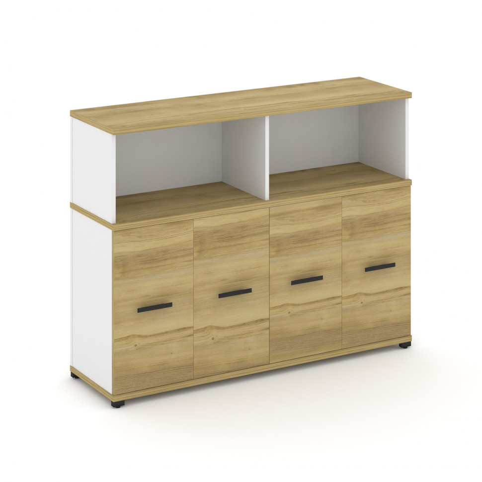 Concept Распаш. шкаф опорный/приставной с надставкой низ. CN.SOPR-007 B Дуб Винченцо/Белый Бриллиант