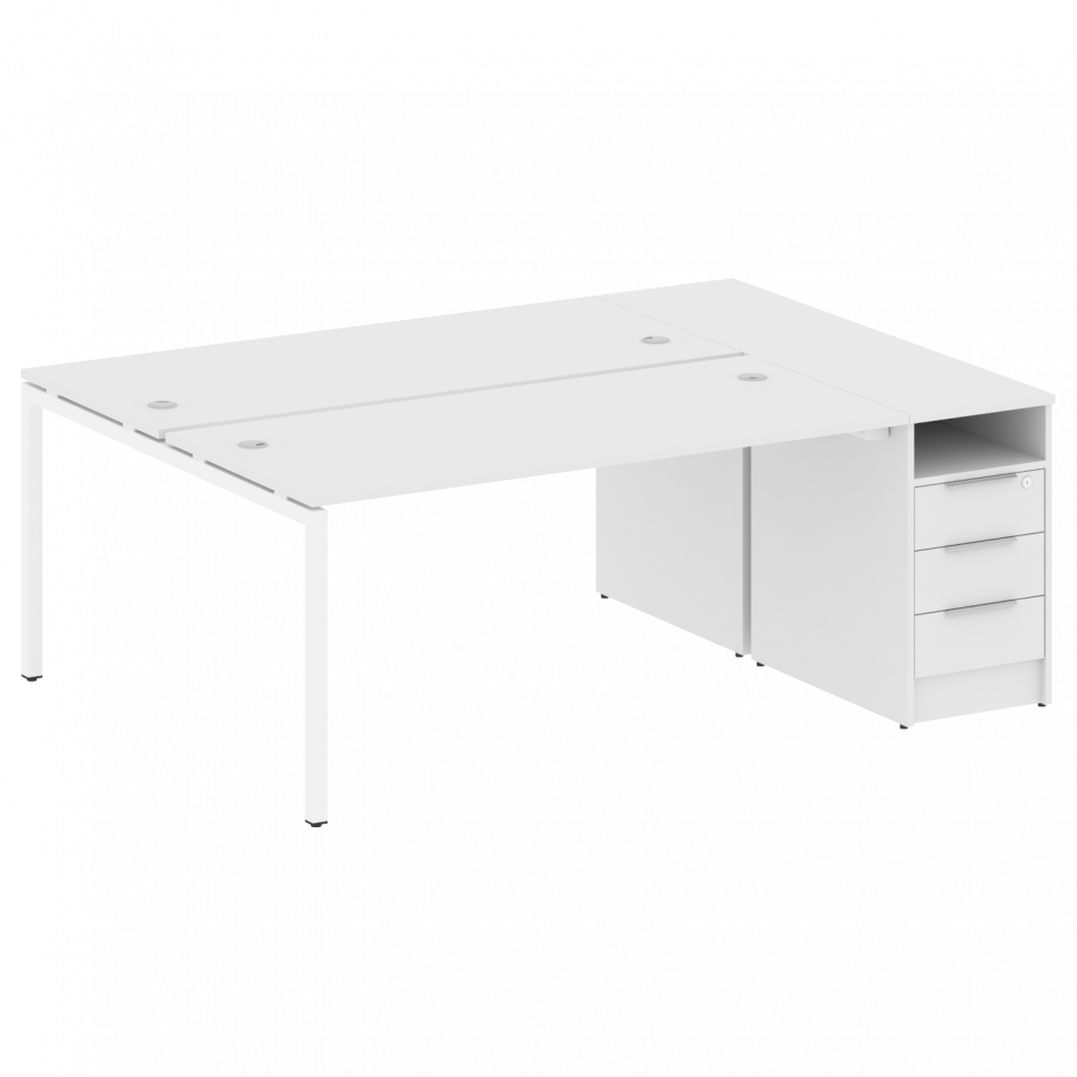 Metal System Quattro Рабочая станция с тумбой на П-образном м/к 40БП.РС-СТП-2.4 Белый/Металл Белый 2 Metal System Quattro Рабочая станция с тумбой на П-образном м/к 40БП.РС-СТП-2.4 Белый/Металл Белый 2