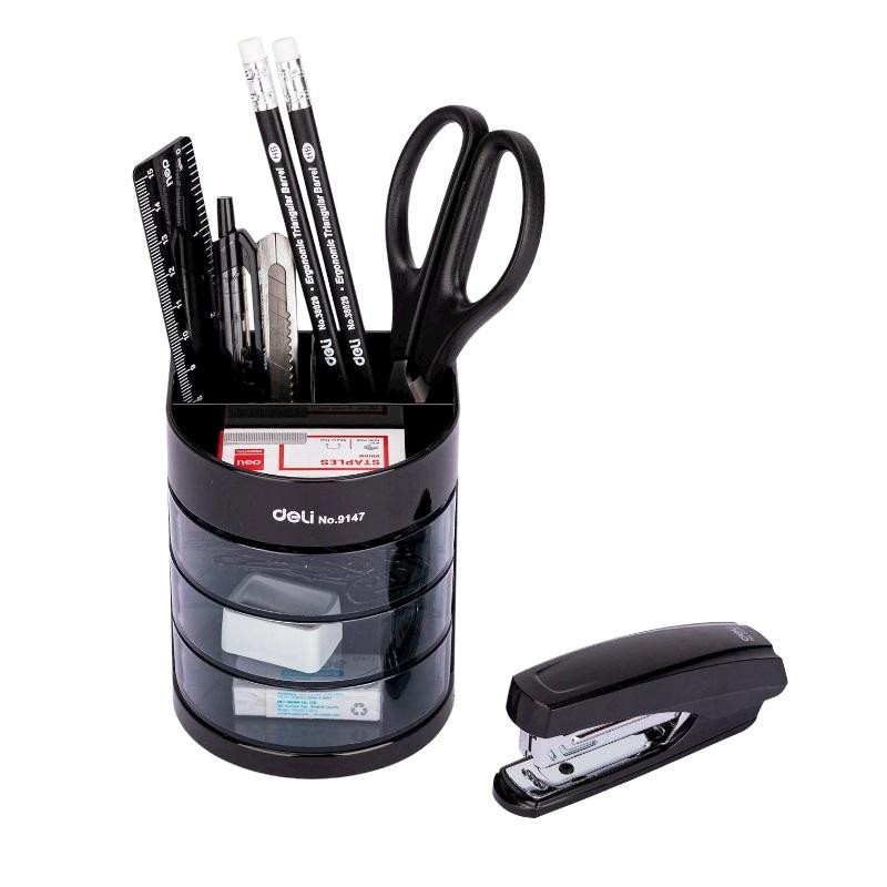 Набор настольный Deli E38253 12 предметов черный Набор настольный Deli E38253 12 предметов черный
