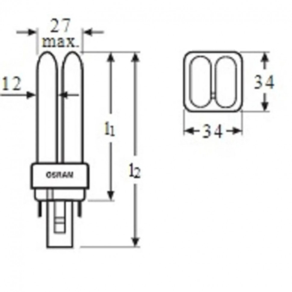 Лампа люминесцентная КЛЛ OSRAM CFL DULUX D 18W/840 G24D-2 (122958)