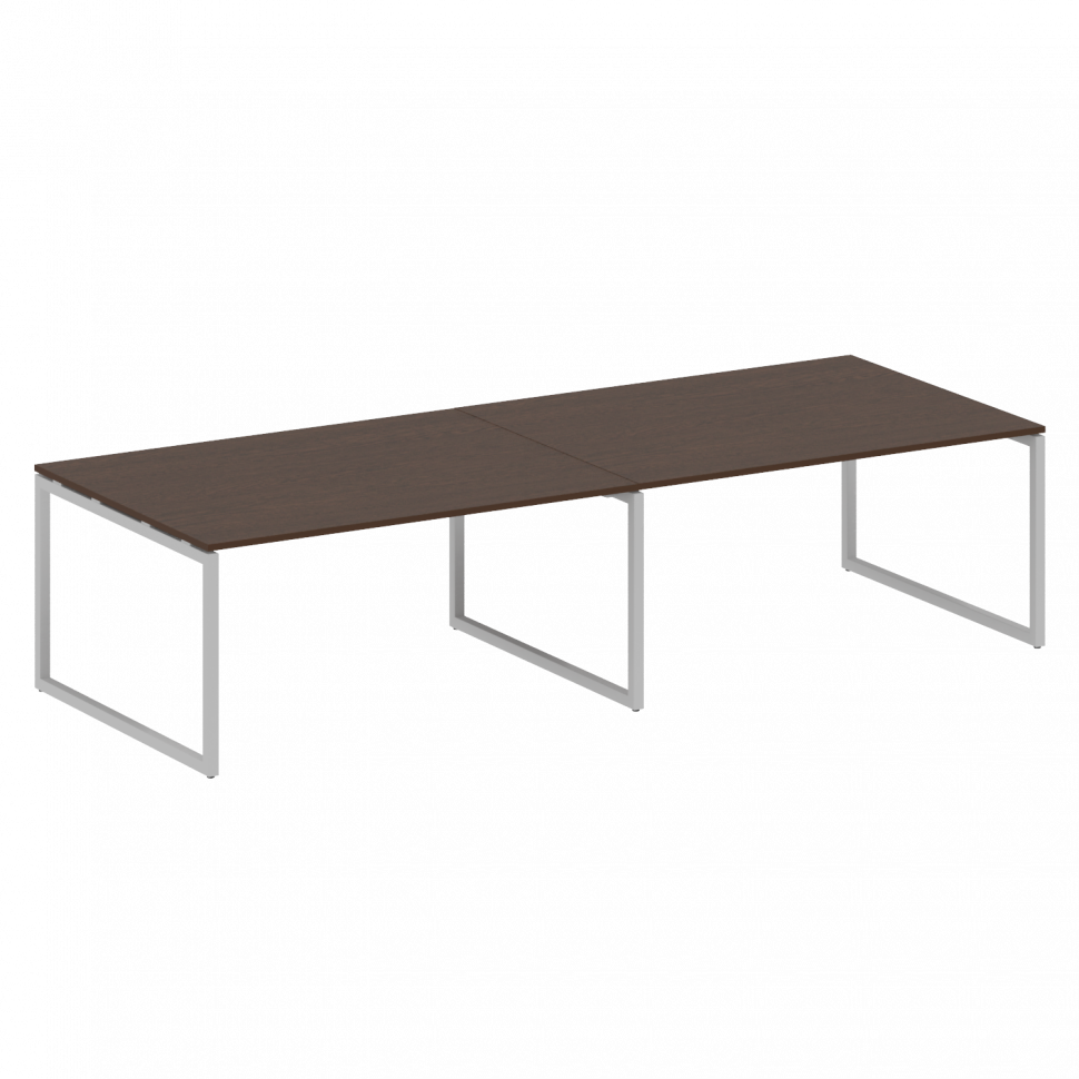 Metal System Quattro Перег. стол (2 столешницы) на О-образном м/к 40БО.ПРГ-2.4 Венге Цаво/Металл Сер