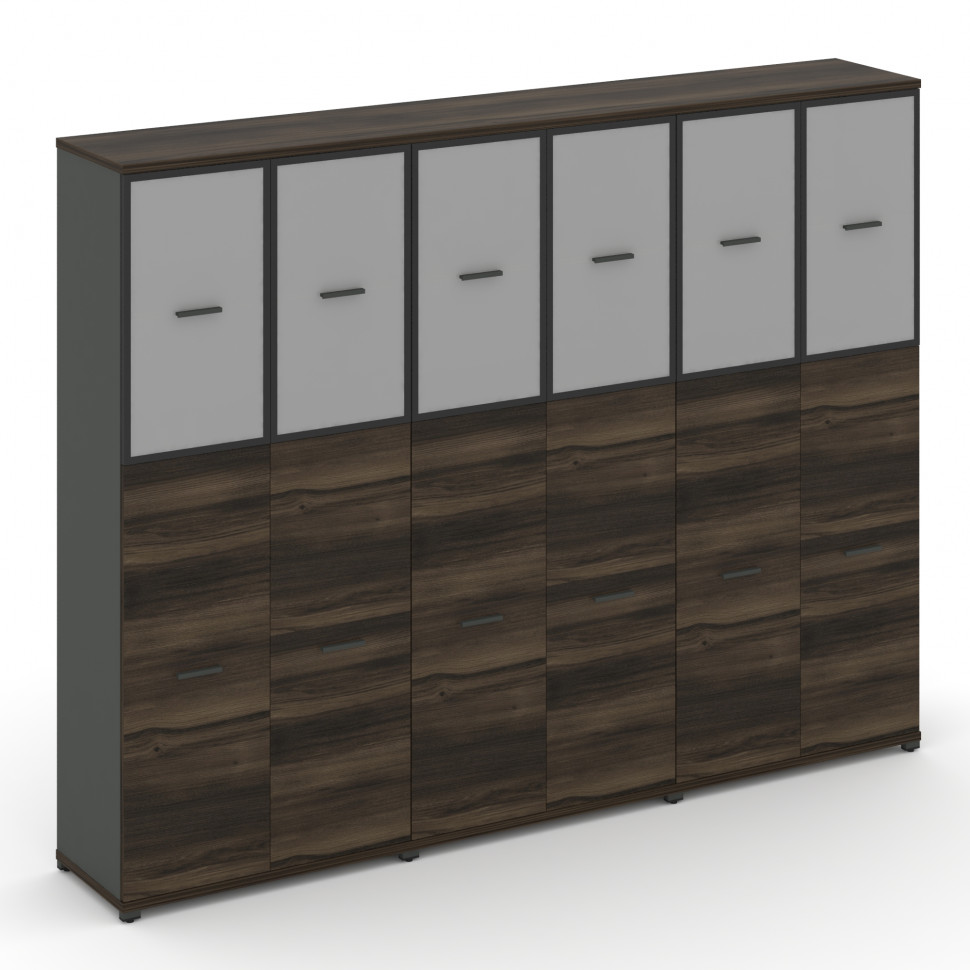 Concept Шкаф 3 широкие секции, 5 ниш CN.STS-535 RMB A Дуб Мали/Антрацит/Металл Антрацит/Сатин 2500*4