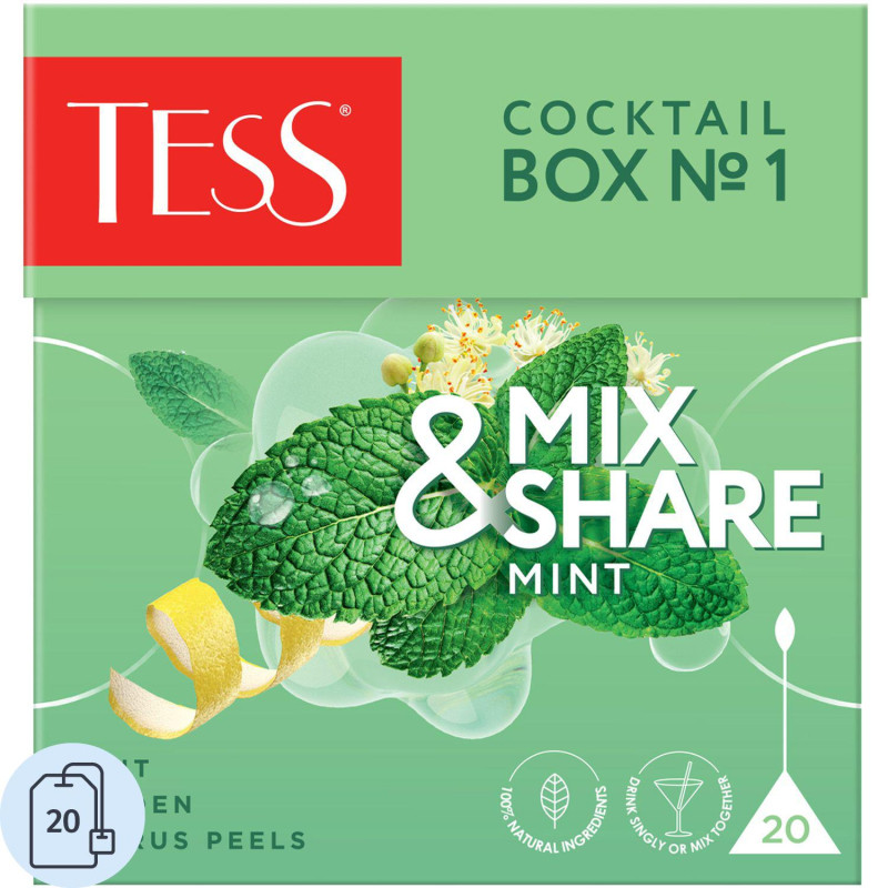 Чай TESS Коктейль Бокс№1 Мята, 20пир 1760-12