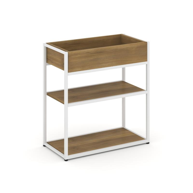 Rift Стеллаж металлический низкий приставной  RF.STM-013 Сандал Янтарный/Металл Белый 796*350*750