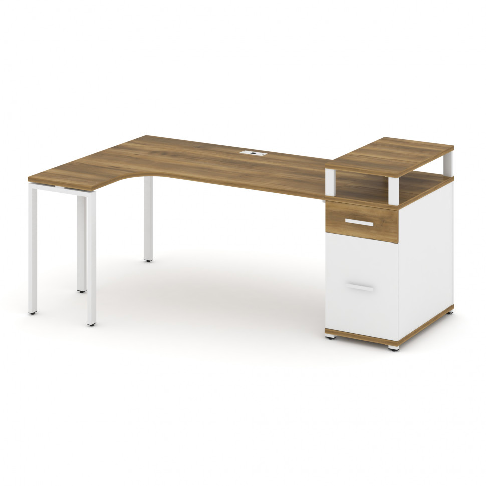 Concept Стол эргономичный CN.SA-408(L) W Сандал Янтарный/Белый Бриллиант/Металл Белый 2000*1180*917 Concept Стол эргономичный CN.SA-408(L) W Сандал Янтарный/Белый Бриллиант/Металл Белый 2000*1180*917