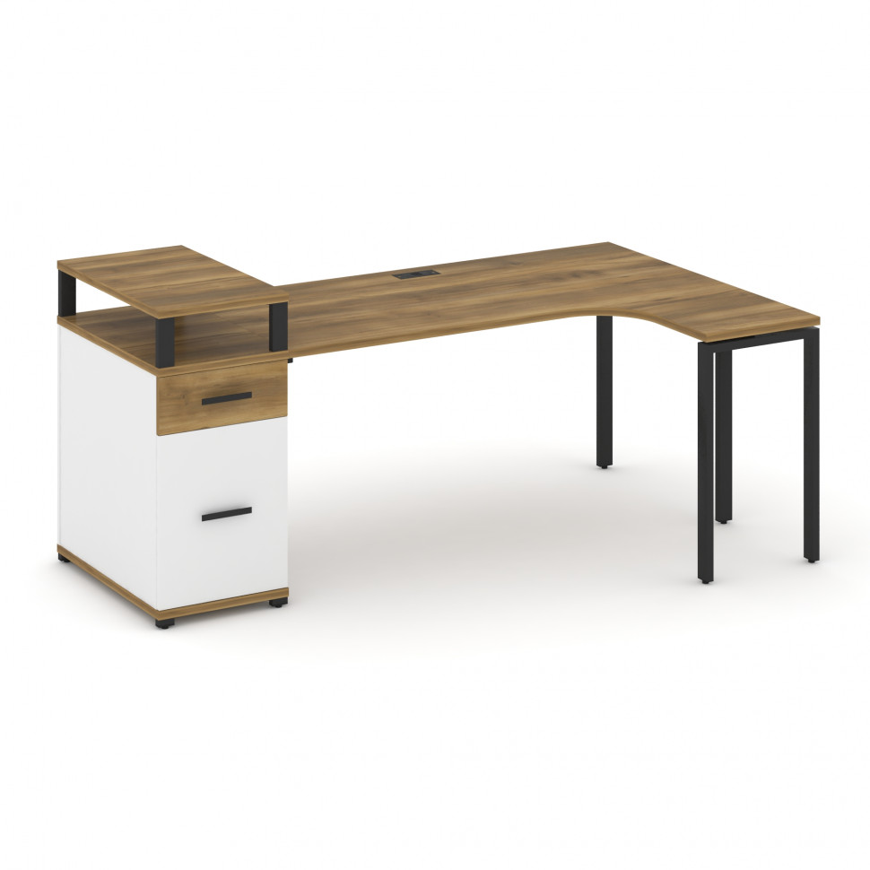 Concept Стол эргономичный CN.SA-408(R) B Сандал Янтарный/Белый Бриллиант/Металл Черный 2000*1180*917 Concept Стол эргономичный CN.SA-408(R) B Сандал Янтарный/Белый Бриллиант/Металл Черный 2000*1180*917