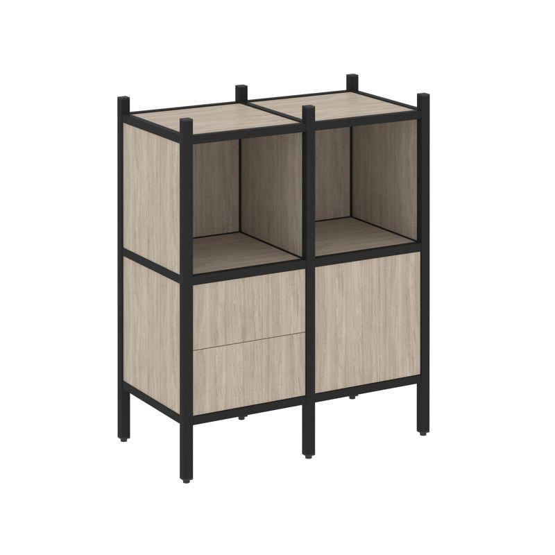 Loft Прямой стеллаж VR.L-02 Дуб Аттик/Металл Черный 862*446*1047 Loft Прямой стеллаж VR.L-02 Дуб Аттик/Металл Черный 862*446*1047