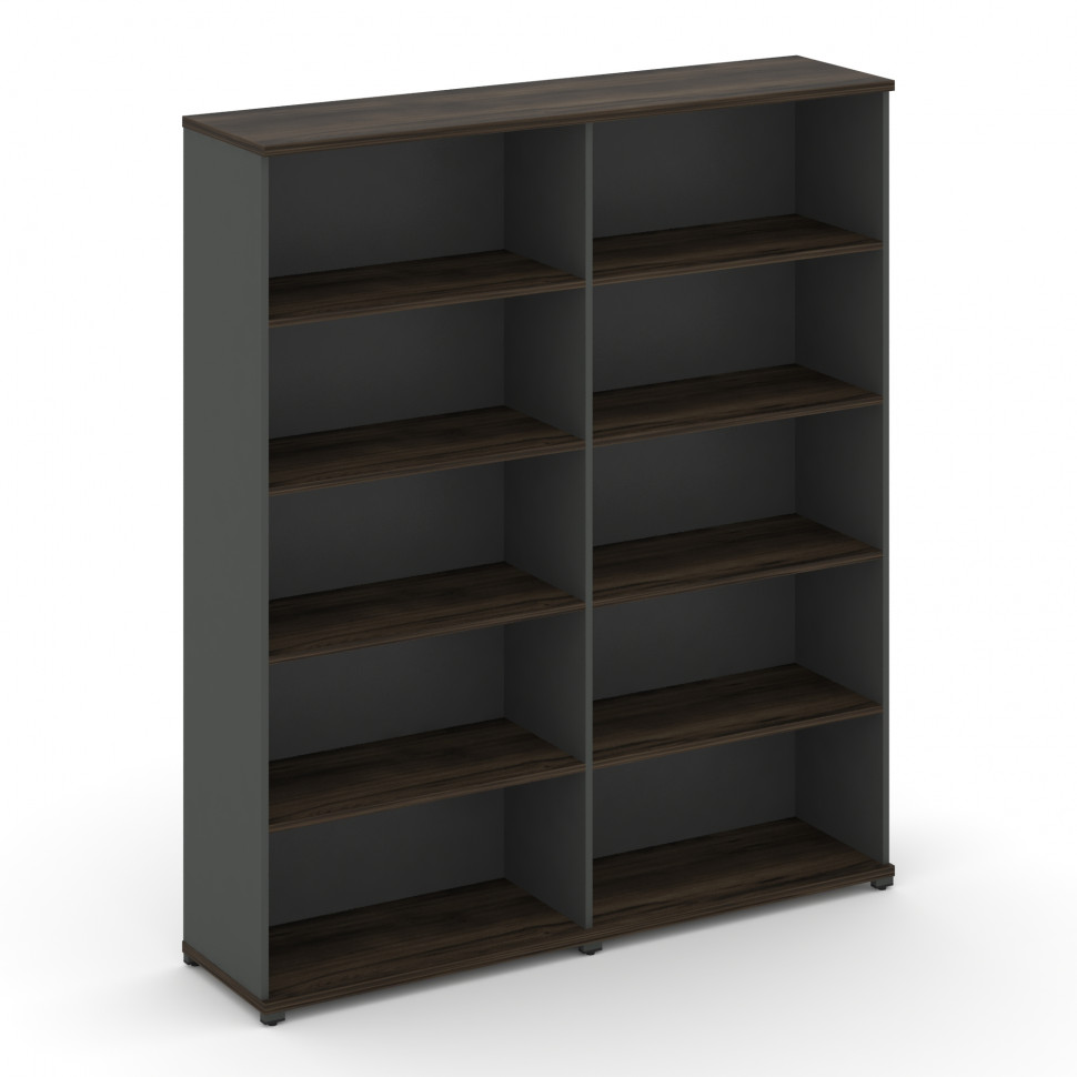 Concept Стеллаж 2 широкие секции, 5 ниш CN.STS-520 Дуб Мали/Антрацит/Металл Антрацит 1668*420*1922