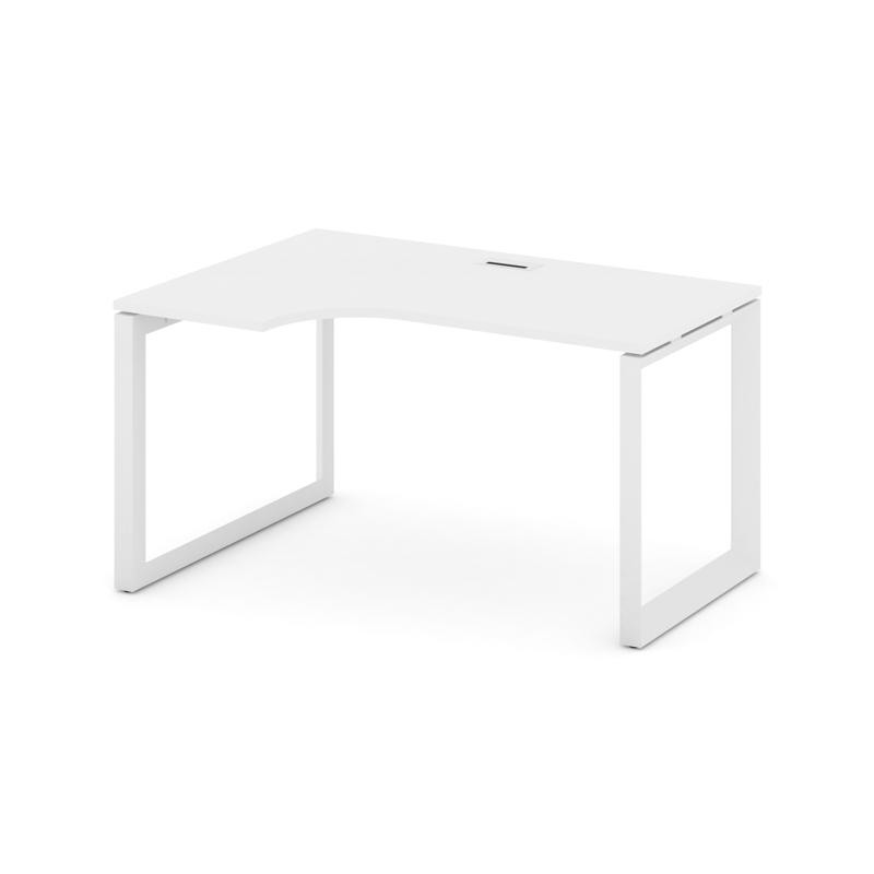 Style Project Стол рабочий эргономичный SN-59O.SPA-021(L) Белый/Металл Белый/Белый Заглушка 1380*800