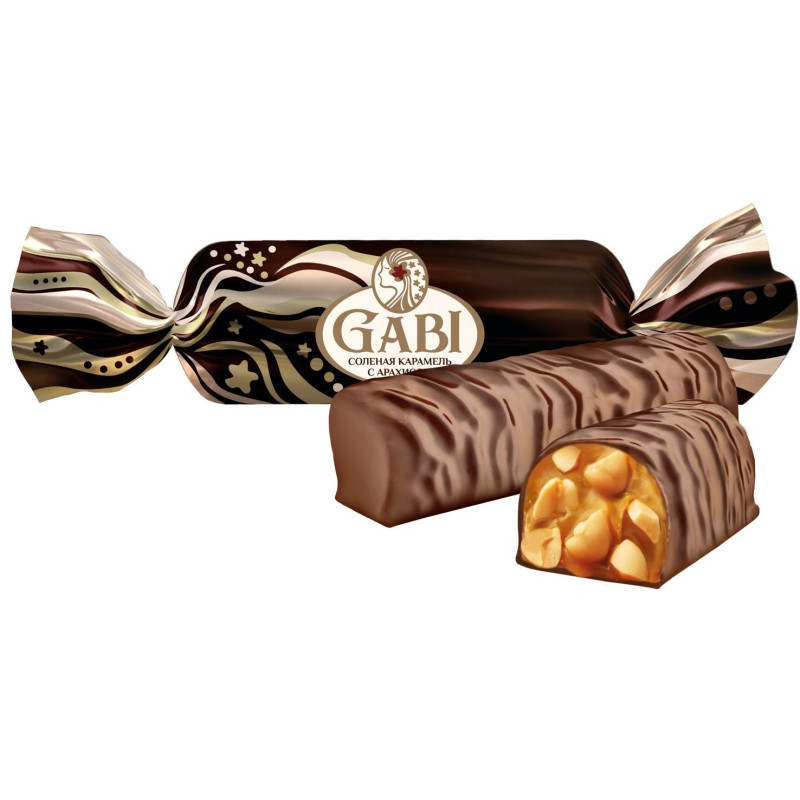 Конфеты шоколадные Gabi соленая карамель с арахисом, 1кг