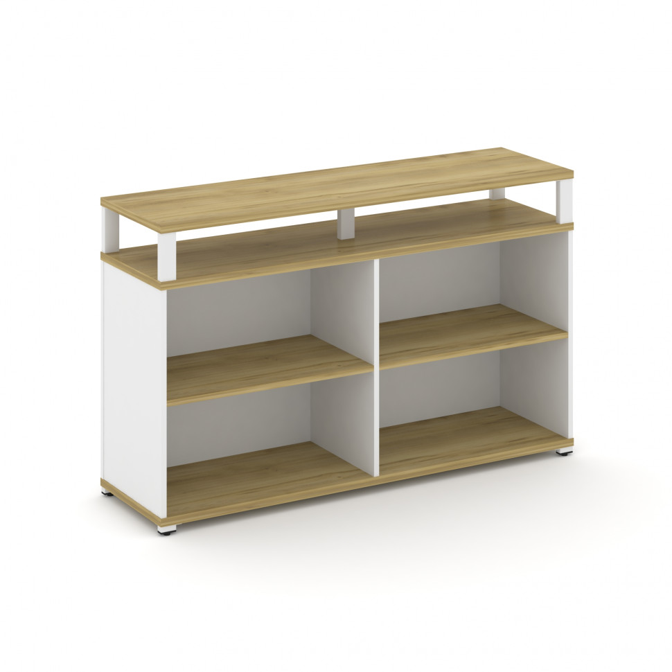 Concept Стеллаж опорный/приставной с верх. горизонтом  CN.SOPO-006 Дуб Винченцо/Белый Бриллиант/Мета