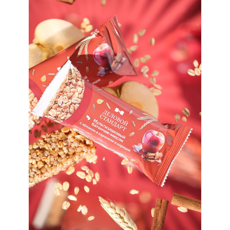 Батончик мюсли мультизлаковый Деловой Стандарт с лесной клюквой 35г 24шт/уп
