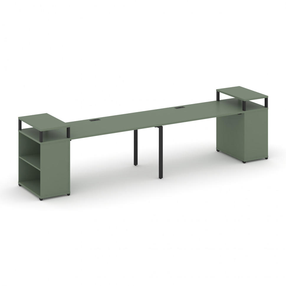 Concept Рабочая станция с опорными стеллажами с верх. горизонтами CN.ORS-206 Кобо/Металл Черный 3200 Concept Рабочая станция с опорными стеллажами с верх. горизонтами CN.ORS-206 Кобо/Металл Черный 3200