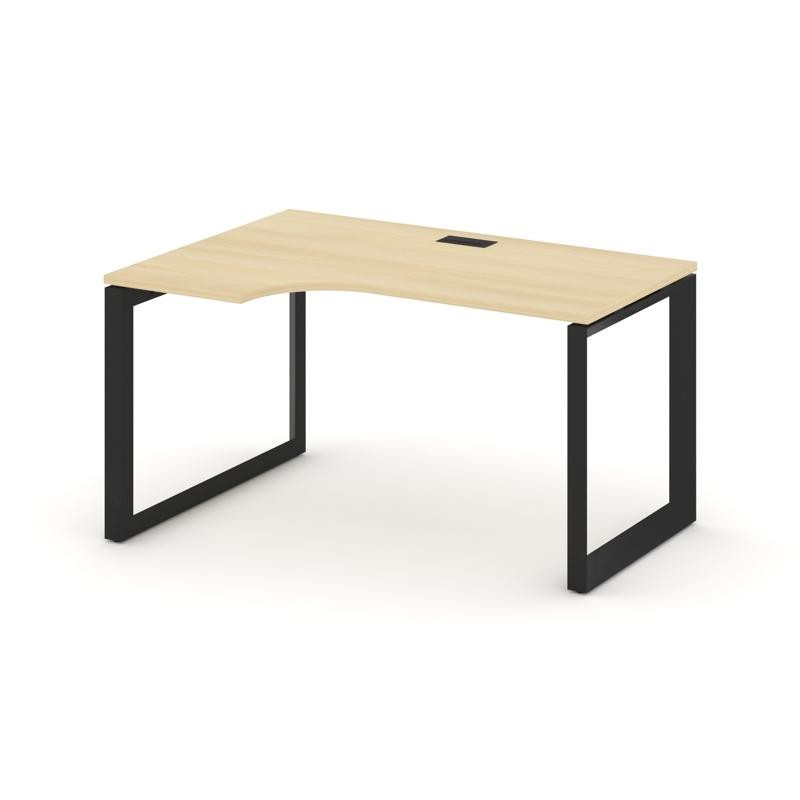 Style Project Стол рабочий эргономичный SN-59O.SPA-002(L) Акация Лорка/Металл Черный/Черный Заглушка
