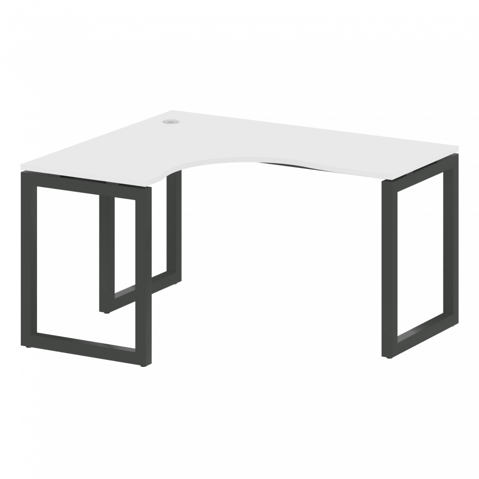 Metal System Quattro Стол криволинейный левый на О-образном м/к 50БО.СА-3 (L) Белый/Металл Антрацит