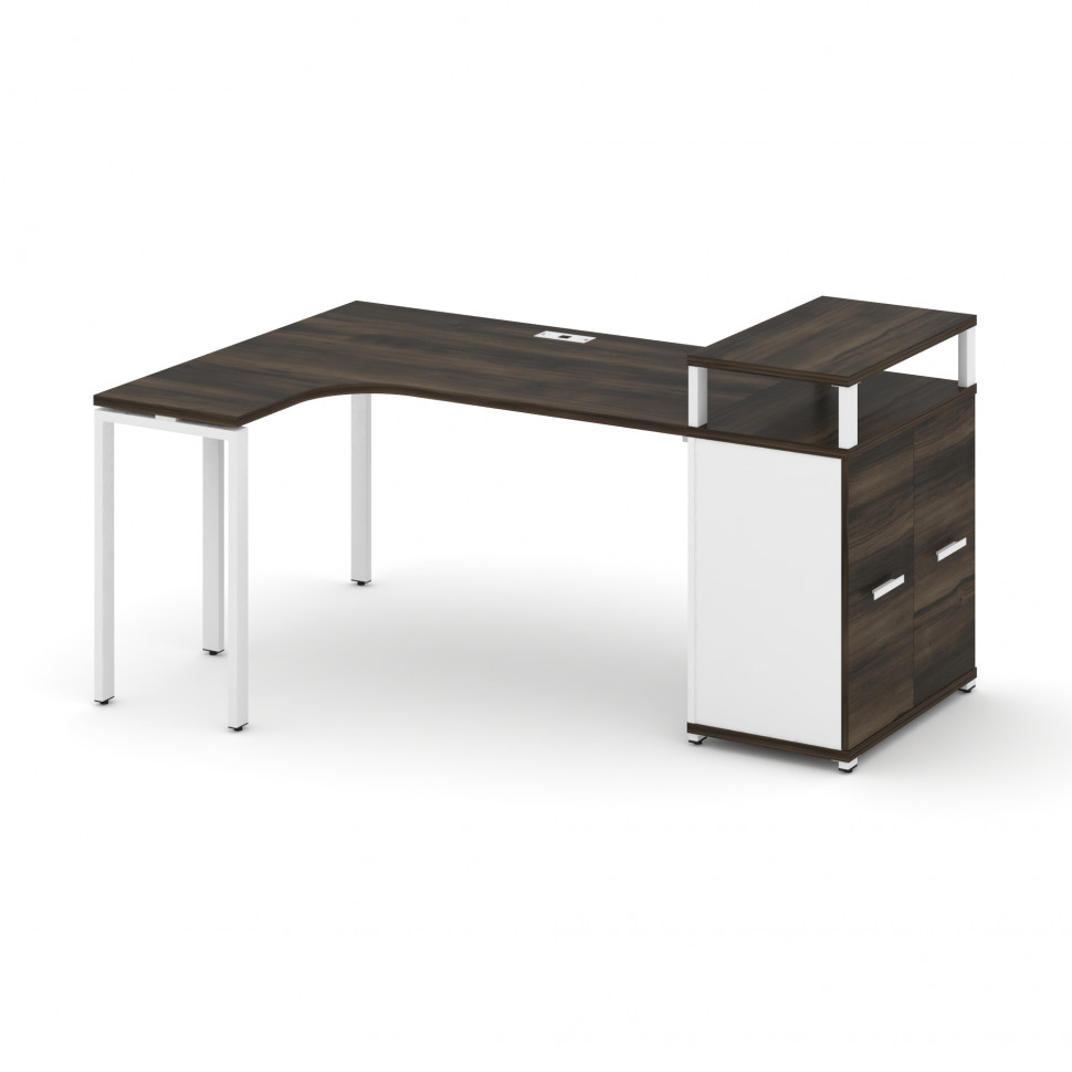 Concept Стол эргономичный с опорным распаш. шкафом с верх. горизонтом CN.SA-211(L) W Дуб Мали/Белый Concept Стол эргономичный с опорным распаш. шкафом с верх. горизонтом CN.SA-211(L) W Дуб Мали/Белый