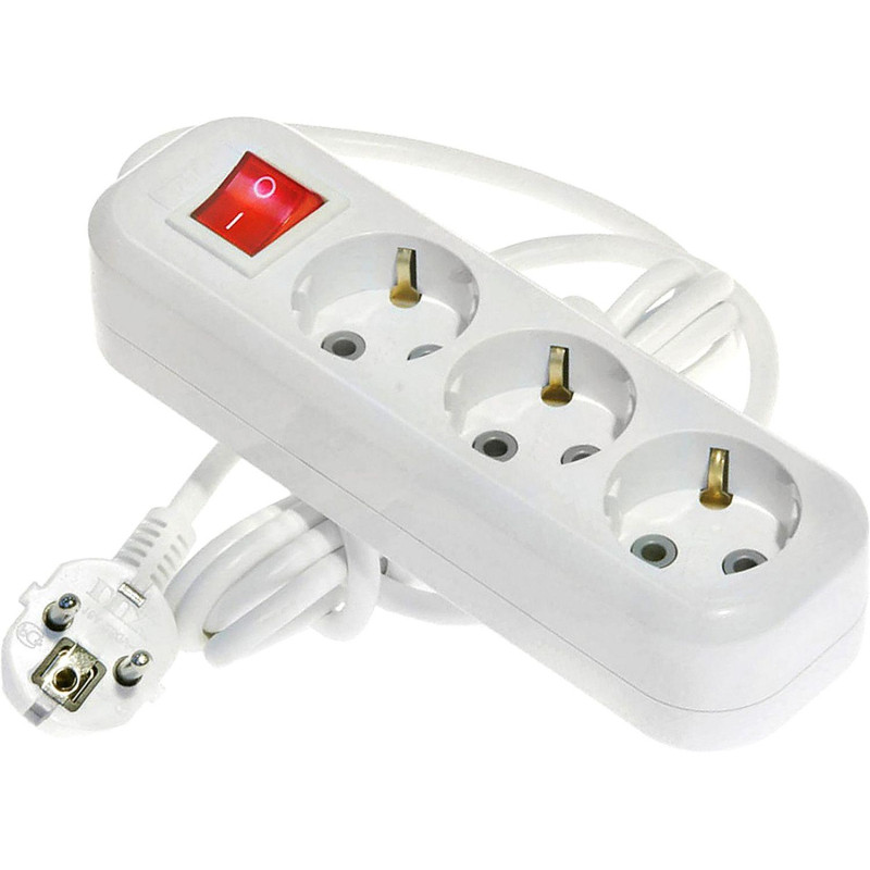 Удлинитель LUX У3-ЕВК-03 3 входа 3м с зазем. выключат., 250В, 16А Удлинитель LUX У3-ЕВК-03 3 входа 3м с зазем. выключат., 250В, 16А