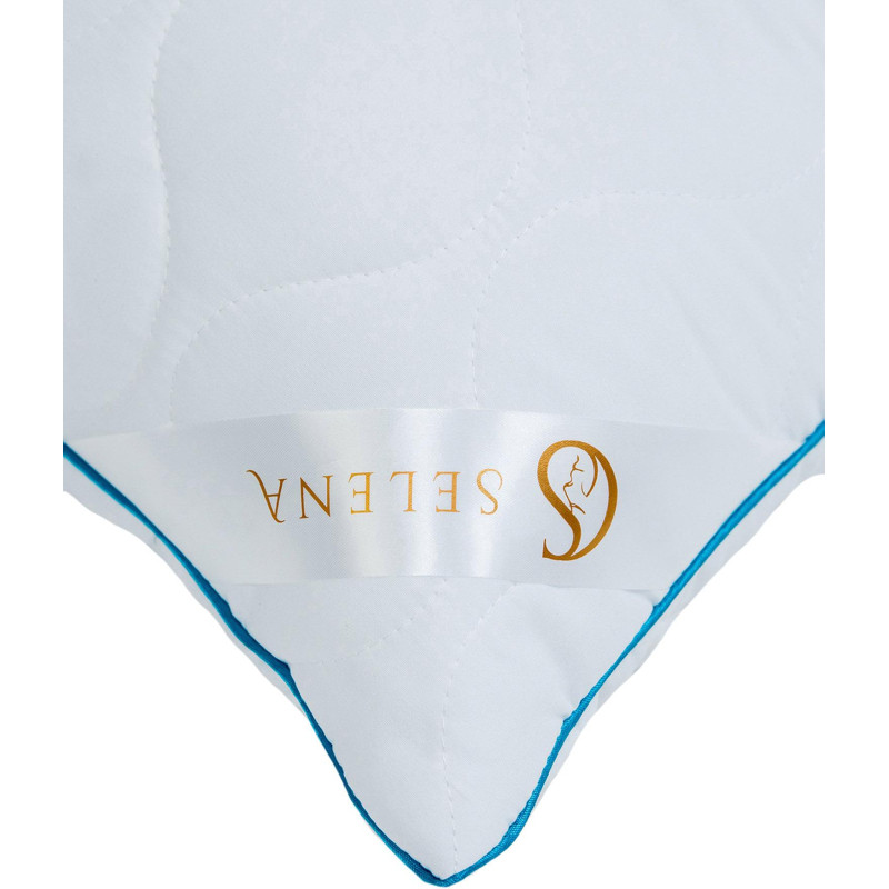 Подушка 50х70 стеганная со съемным чехлом (микрофибра/лебяжий пух), белый