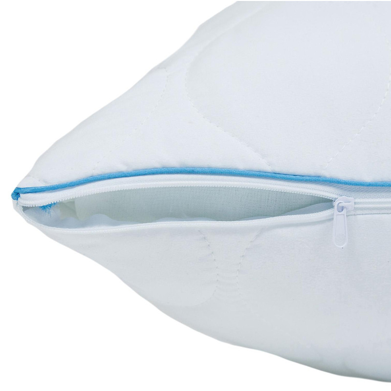 Подушка 50х70 стеганная со съемным чехлом (микрофибра/лебяжий пух), белый